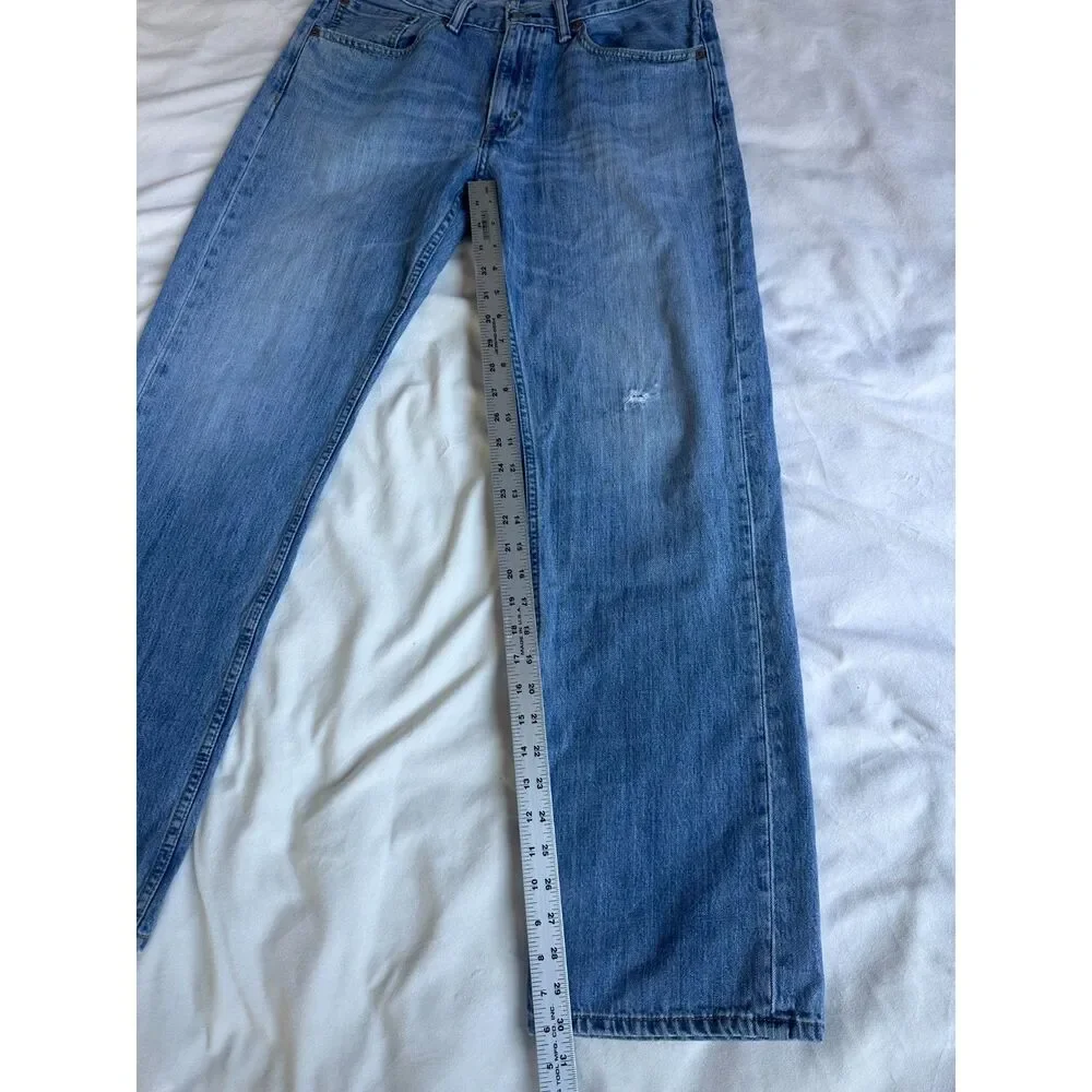 Levi's 559 Relaxed Straight Jeans Men's 33x32 Distressed Blue Denim